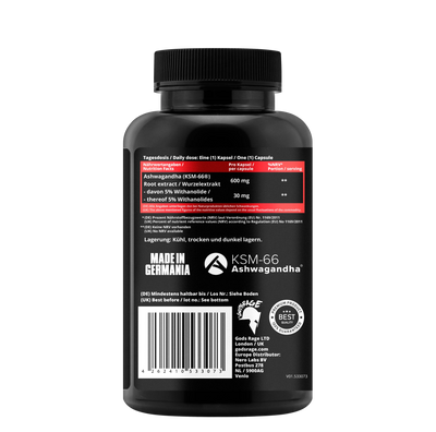 Ashwagandha KSM-66® Hochdosiert 600mg · 120 Kapseln