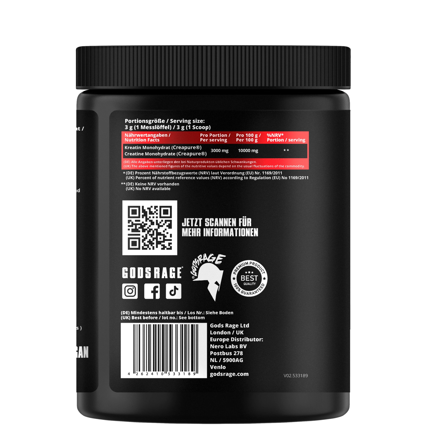 Odin Strength Creapure Viking Storm 500g