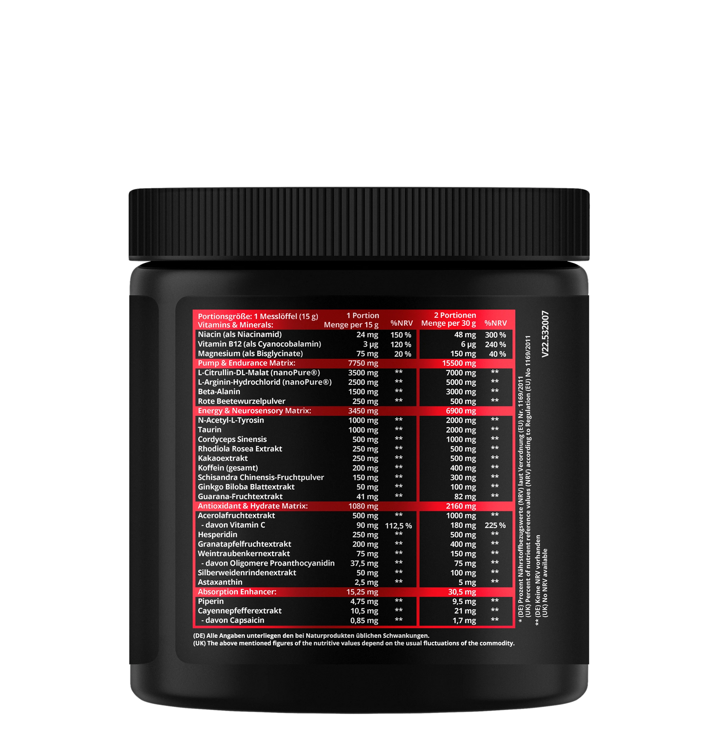 Valhalla Pre-Workout · 400g · Enemys Blood